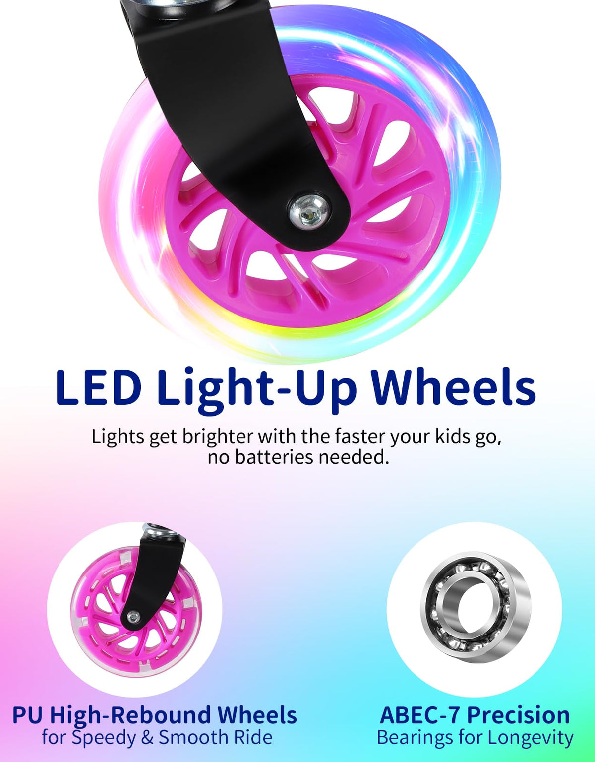 2 Wheel Folding Kick Scooter with Light Up Wheels A788