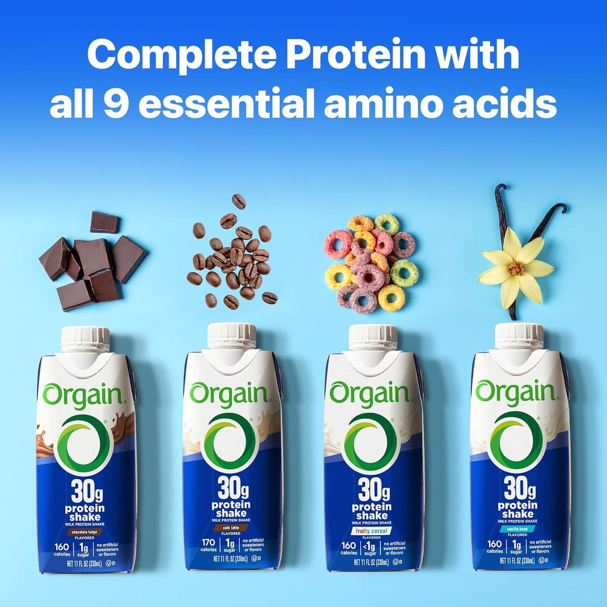 30g High Protein Shake Chocolate Fudge & Vanilla Bean 11 Fl Oz 2 Pack of 12 C40692