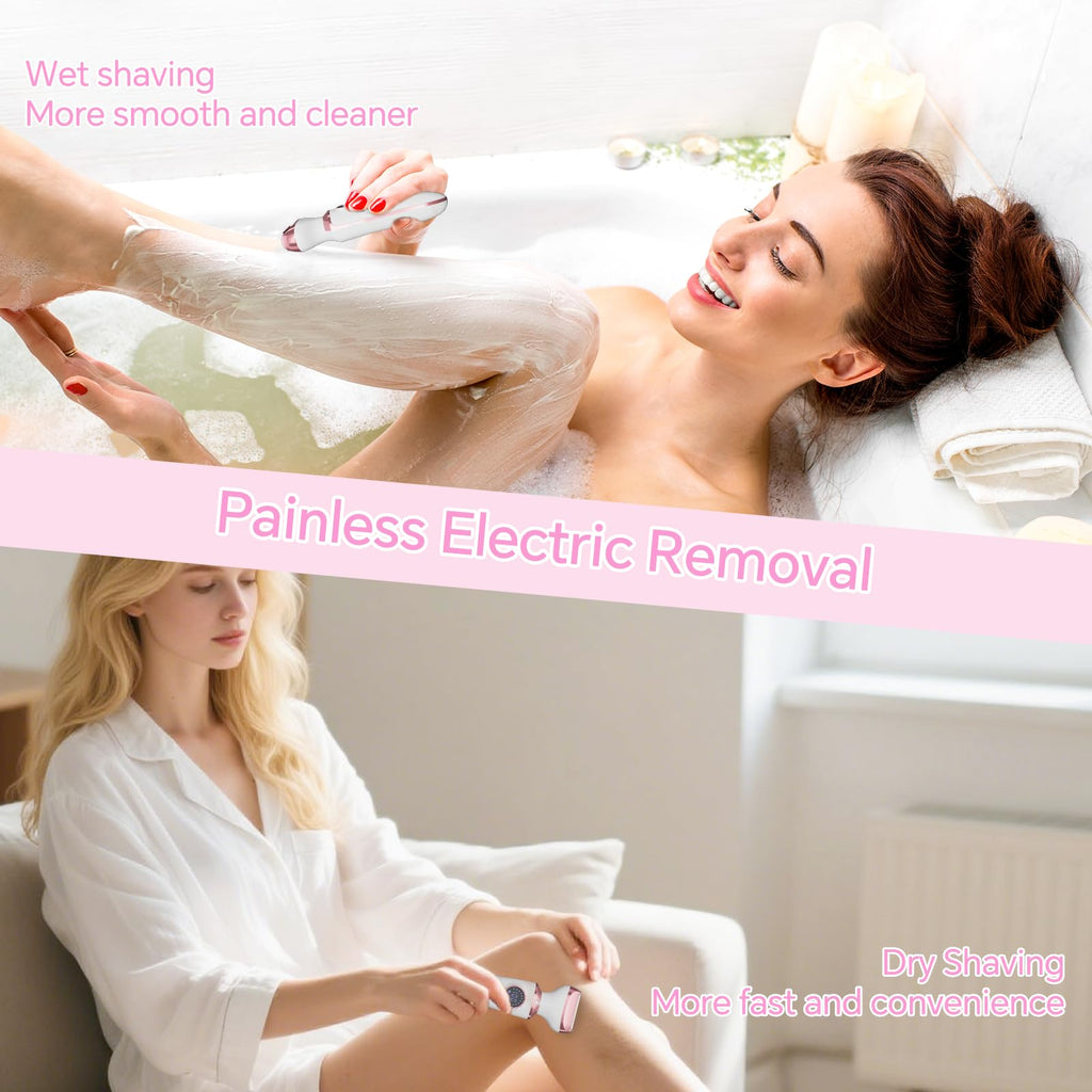Electric Razor for Women, 4-in-1 Bikini Trimmer & Body Shaver, Rechargeable Wet/Dry P4965