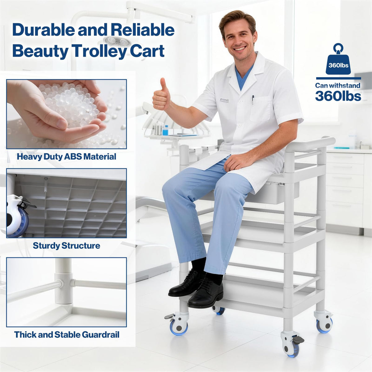 Medical Mobile Trolley Cart 3 Tier K6697
