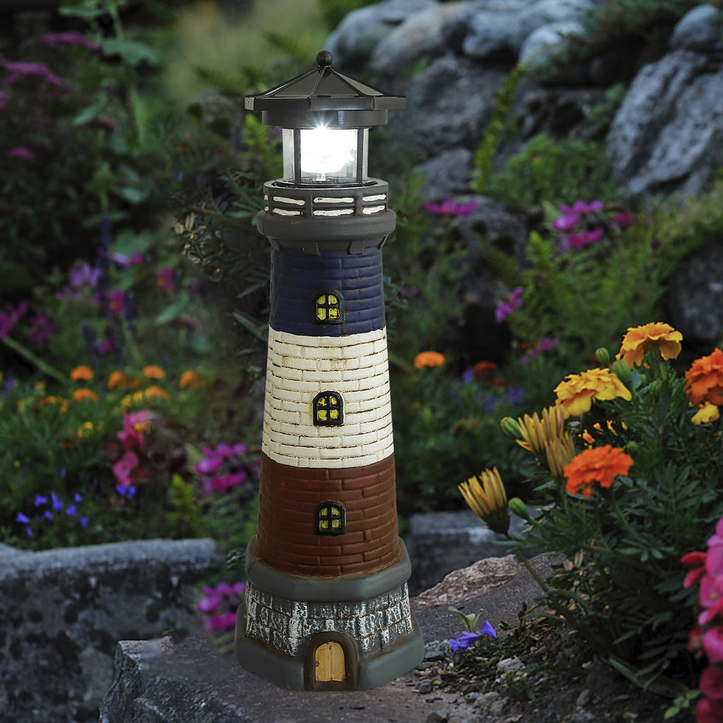 Solar Garden Lighthouse Statue 14.76In Waterproof P564243