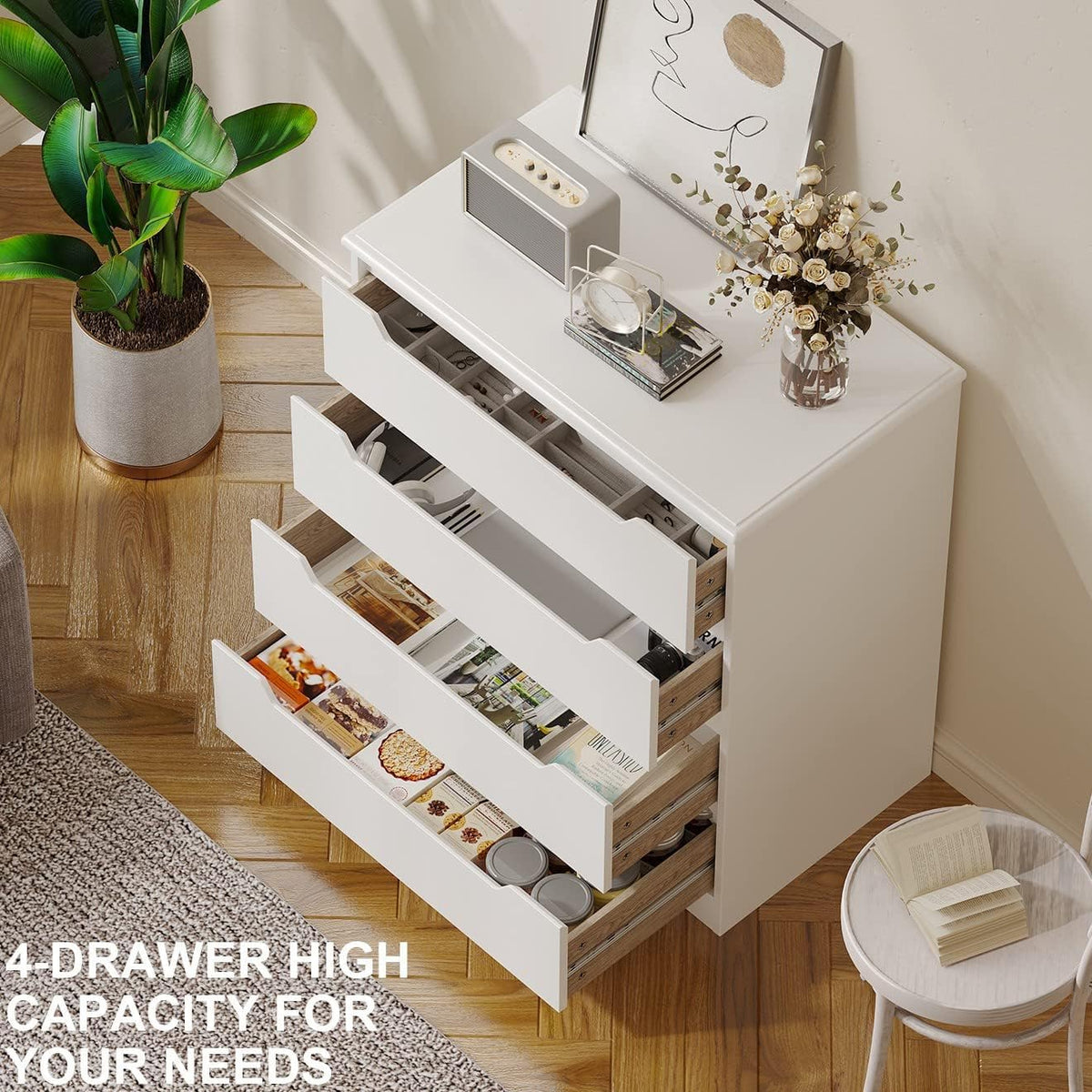 White 4 Drawer Dresser Z8188