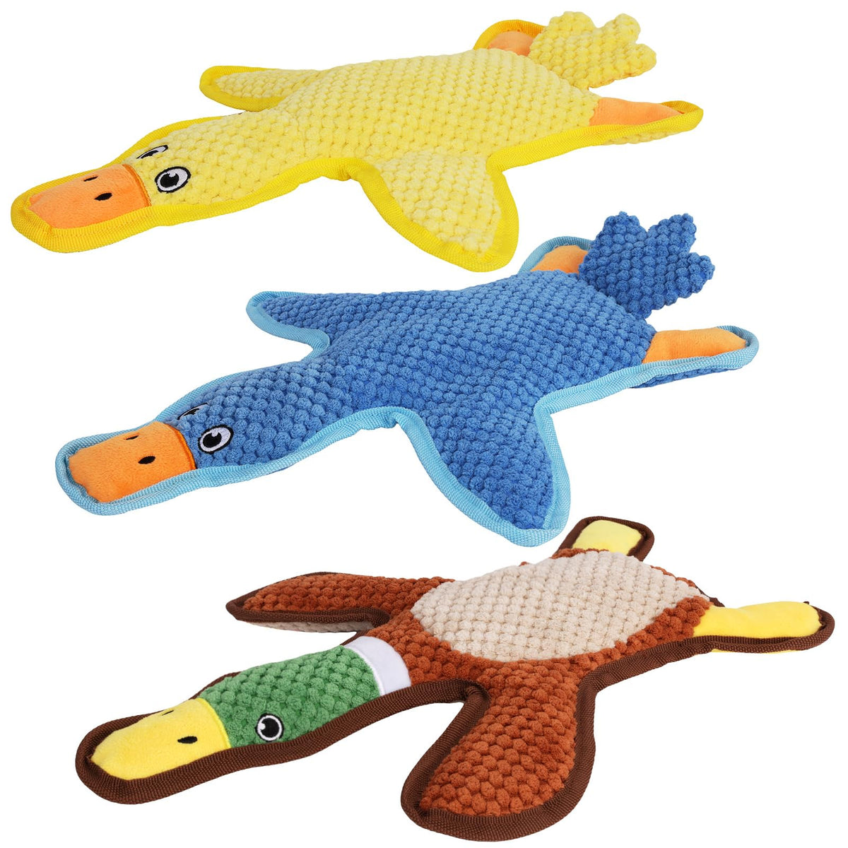 3-Pack No-Stuffing Squeaky Crinkle Dog Chew Toy F461
