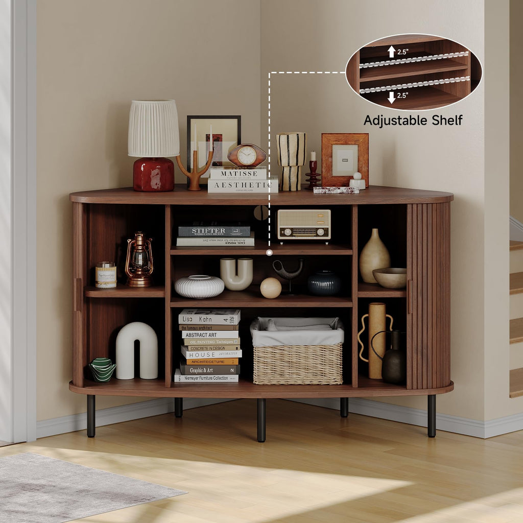 47 Inch Walnut Corner TV Stand M998158