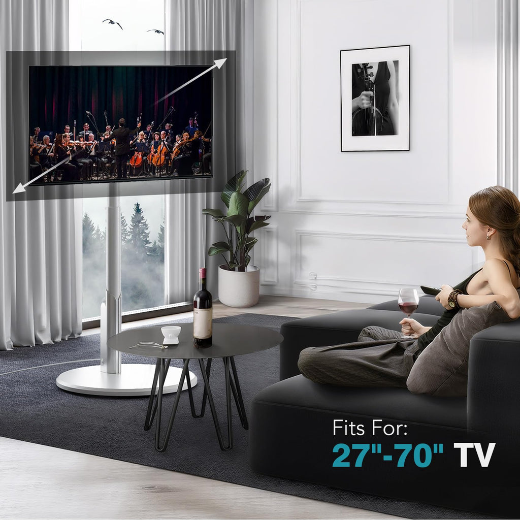 Mobile TV Stand with Power Outlet, Rolling TV Cart for 27-70 Inch, Height Adjustment, Holds up to 88lbs P18273