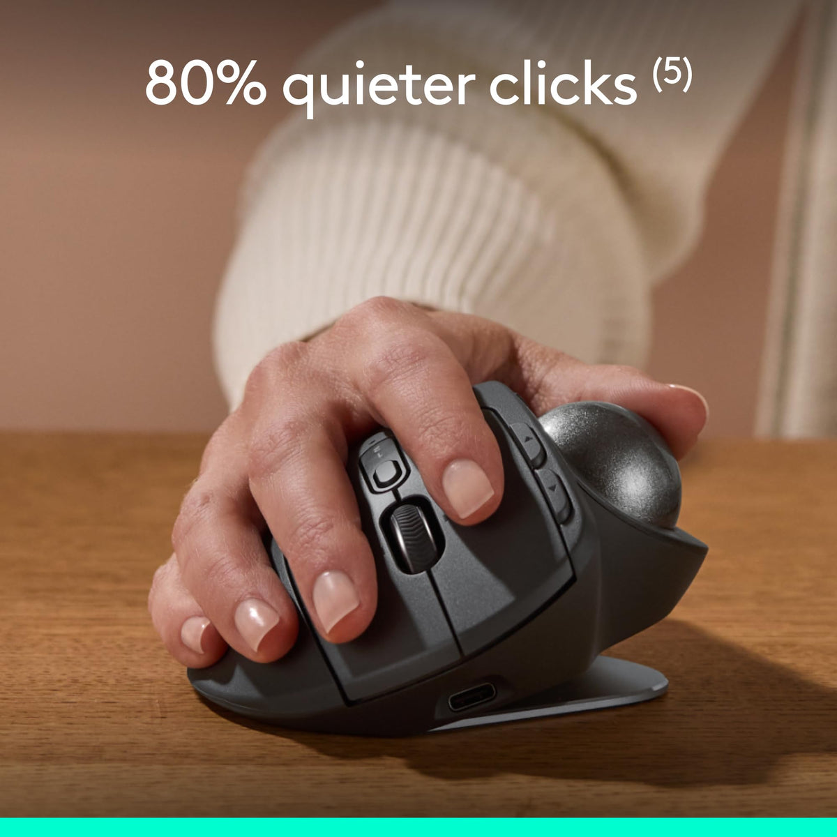 Wireless Trackball Mouse USB C Graphite D221347