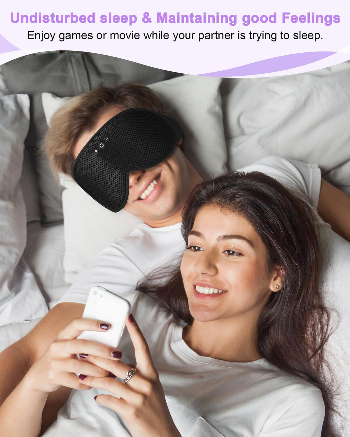 3D Contoured Sleep Mask with Bluetooth Headphones G418220