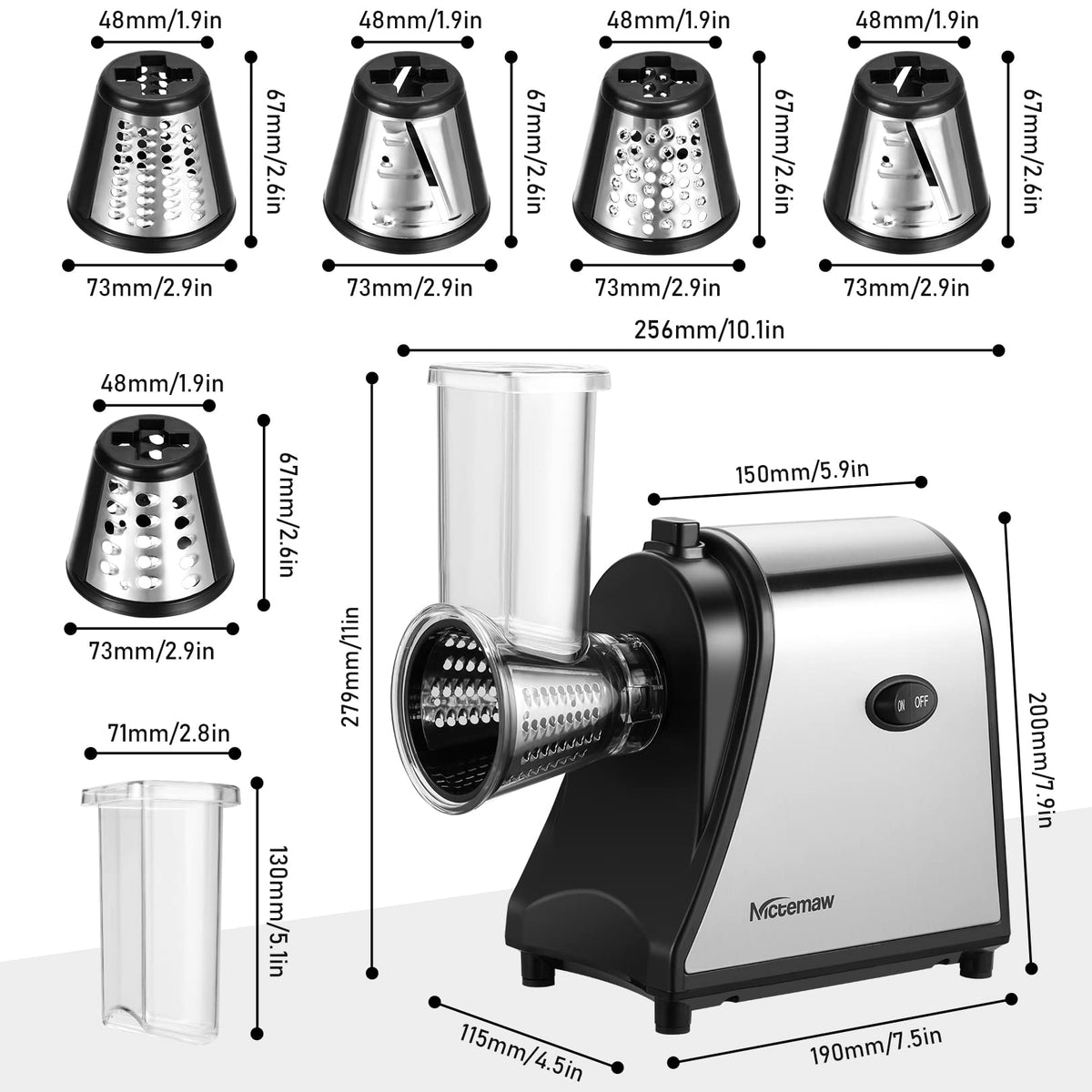 Electric Vegetable Cutter 500 W with 5 Cutting Drums P63504