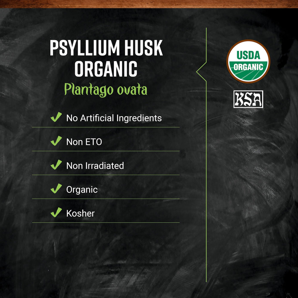 Organic Whole Psyllium Husk 16 Ounce A117