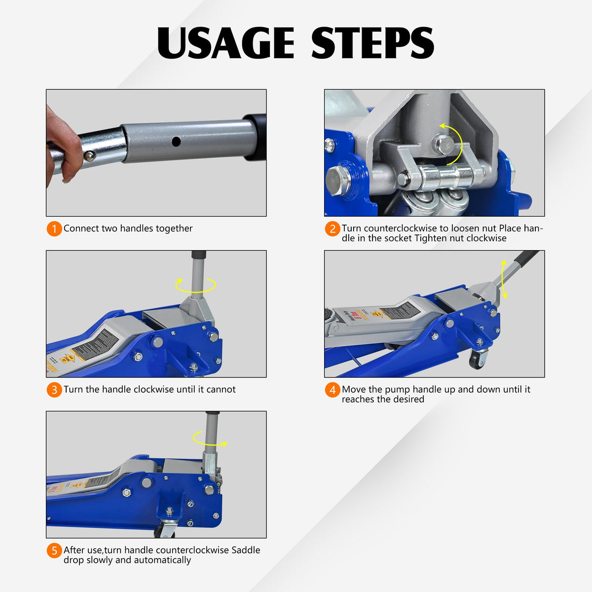 5Ton Low Profile Dual Piston Hydraulic Floor Jack U613323