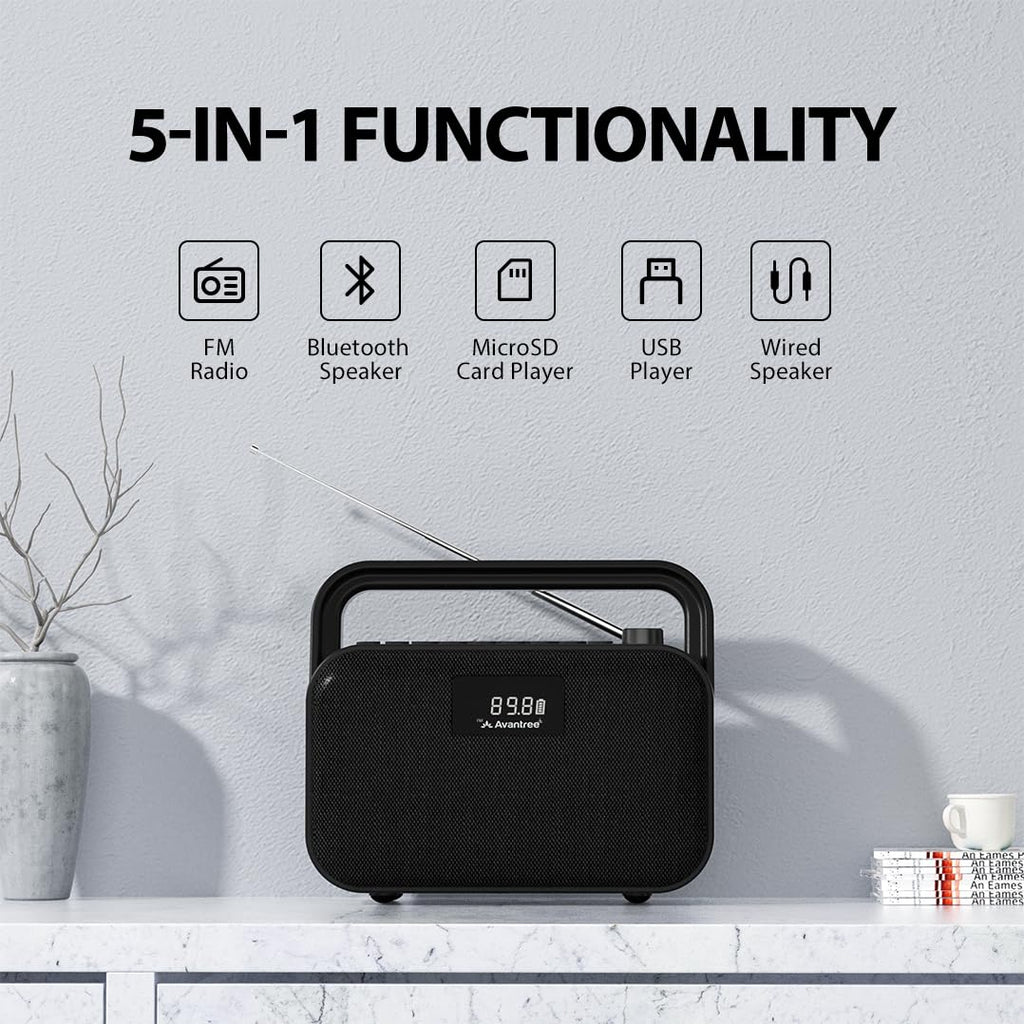 Portable FM Radio with 30W Stereo Bluetooth Speaker B50906