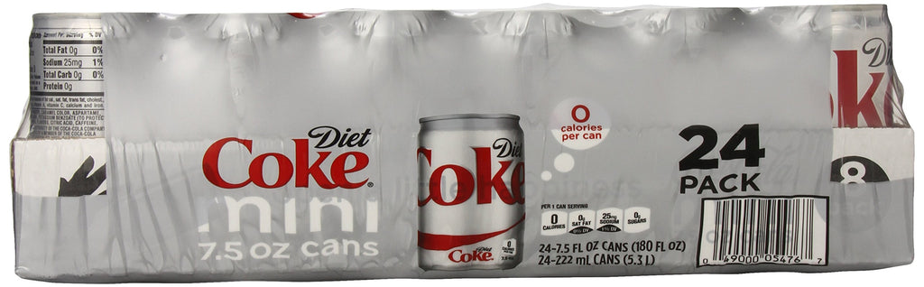 Diet Coke Mini-Cans, 7.5 fl oz (Pack of 24) O289829