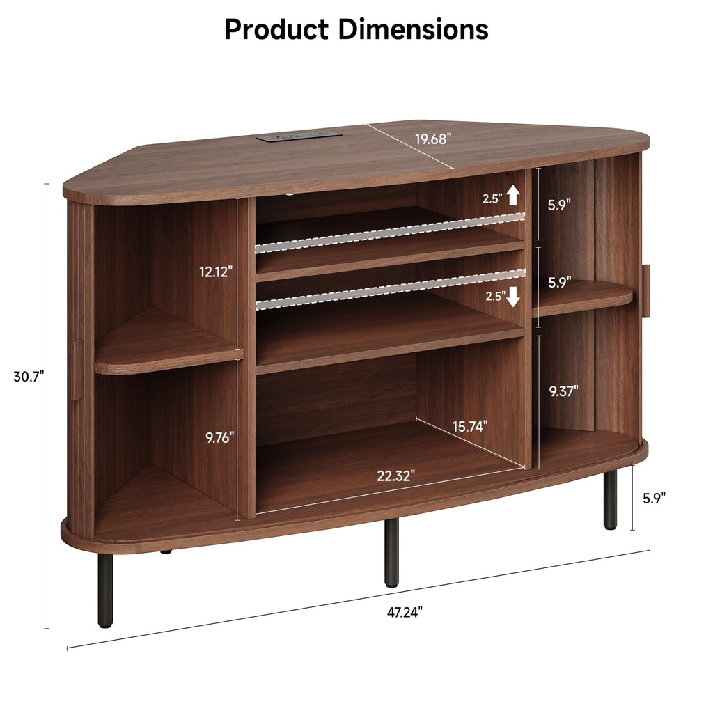 47 Inch Walnut Corner TV Stand M998158