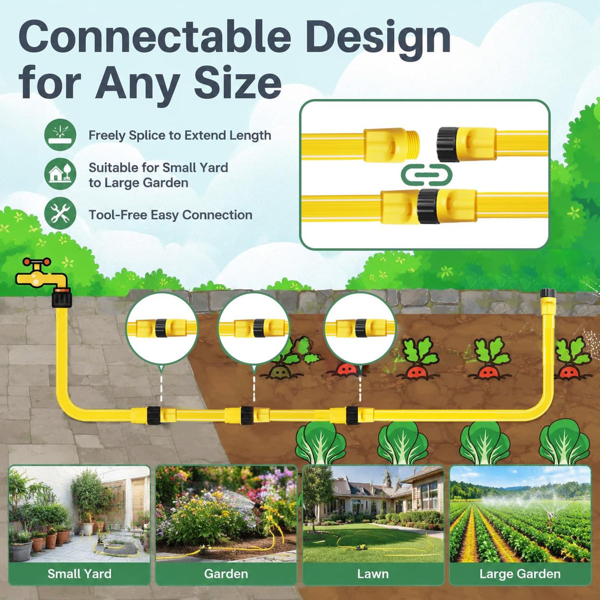 4-Pack 25 ft Sprinkler Soaker Hose B323