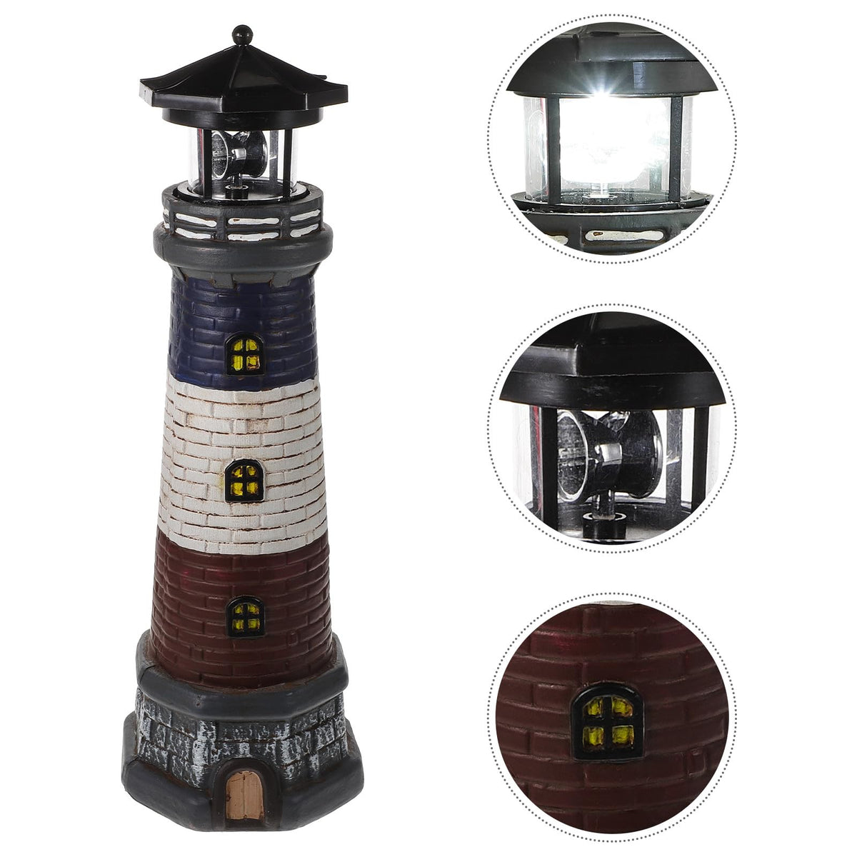 Solar Garden Lighthouse Statue 14.76In Waterproof P564243