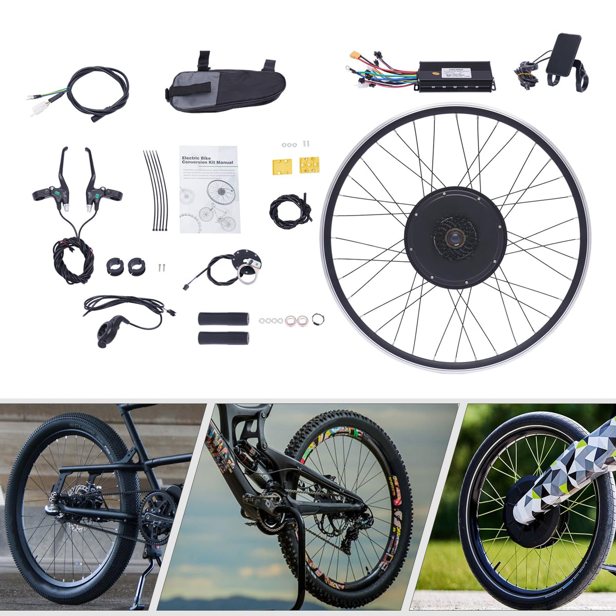 28"/29" Rear Wheel 48V 1000W Electric Bike Conversion Kit with LCD Display U9507