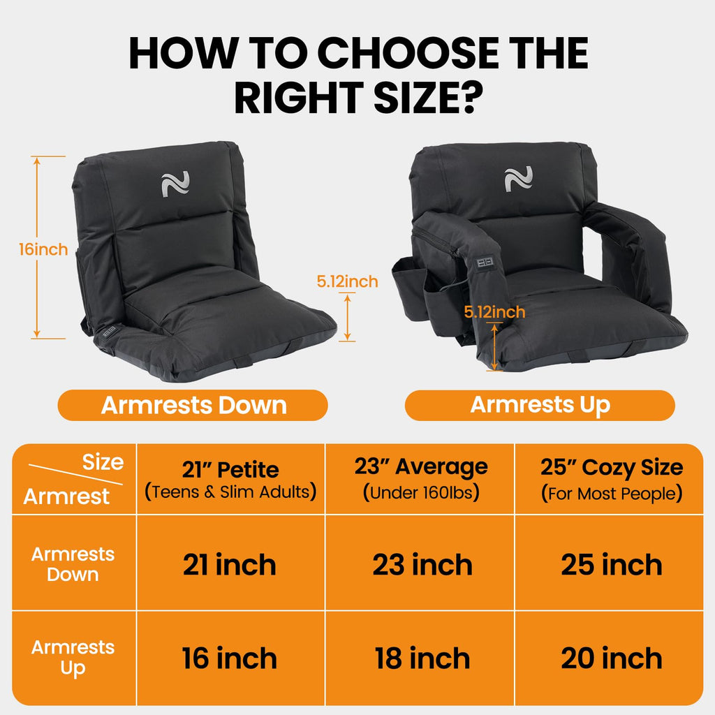 2 Pack Extra Thick Heated Stadium Seats O555