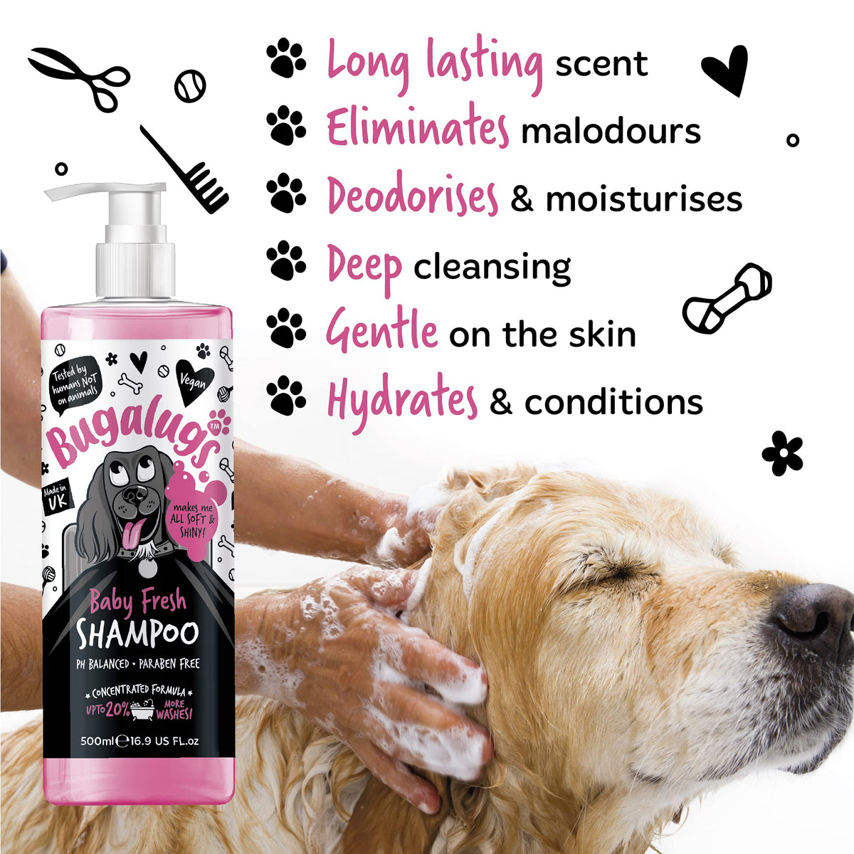 Baby Powder Scent Dog Shampoo 16.85 FL Oz F9639