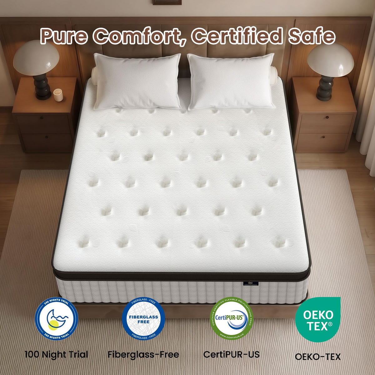 12 Inch Fiberglass Free Hybrid Mattress S371896
