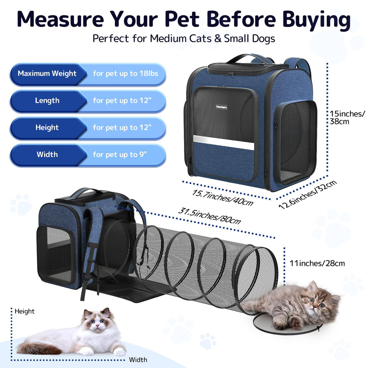 Cat Backpack with Play Tunnel V1598