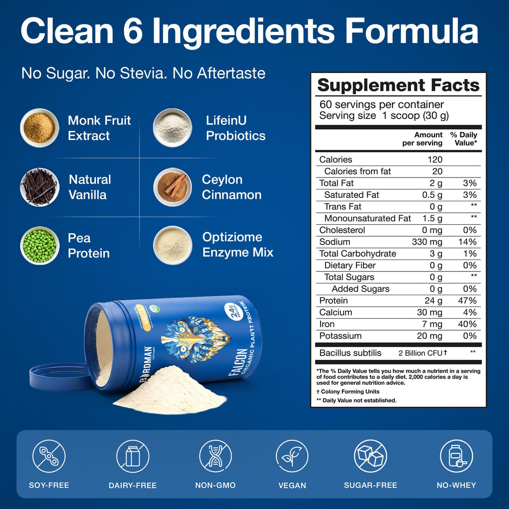 Organic Vegan Vanilla Protein Powder 18 Servings A9778