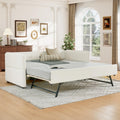Twin Size Beige Boucle Upholstered Daybed with Trundle L903661