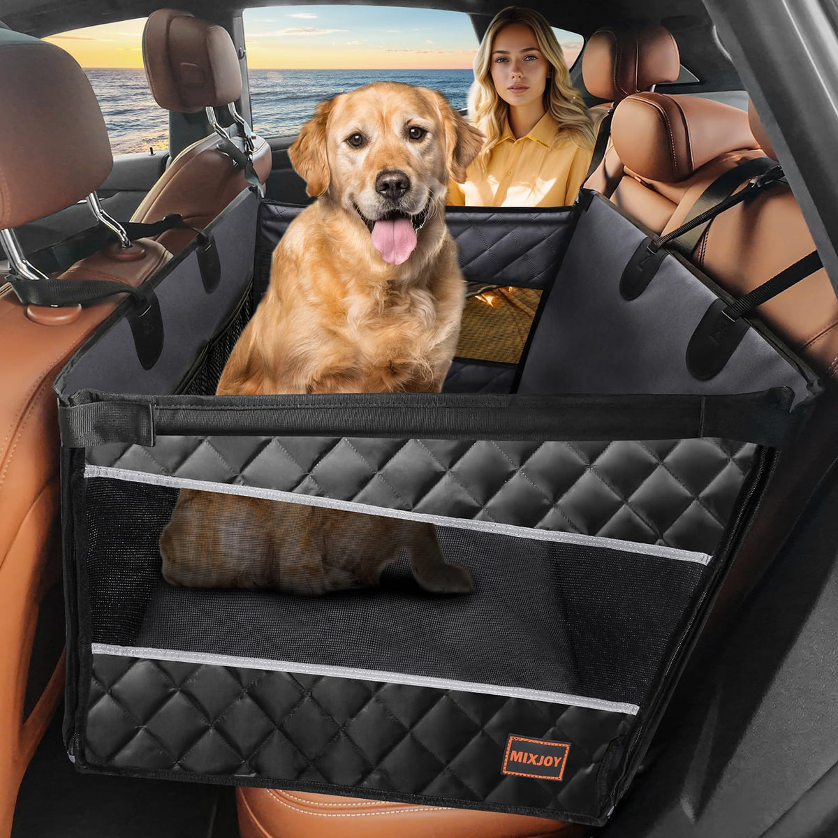 Waterproof Dog Car Seat with Storage Pocket P304498