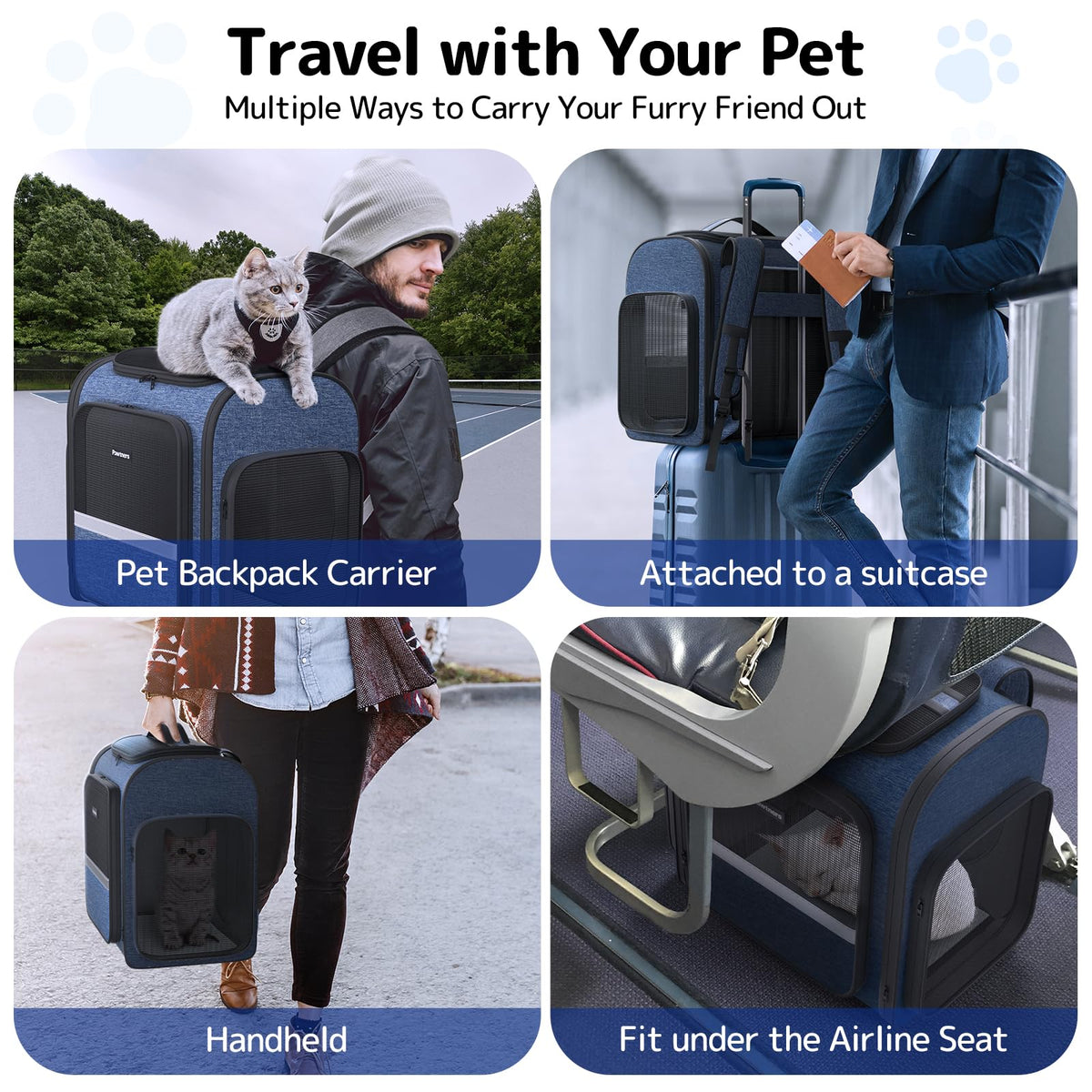 Cat Backpack with Play Tunnel V1598