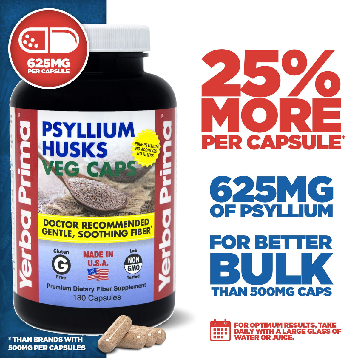 Psyllium Husks 180 Veg Caps B3805