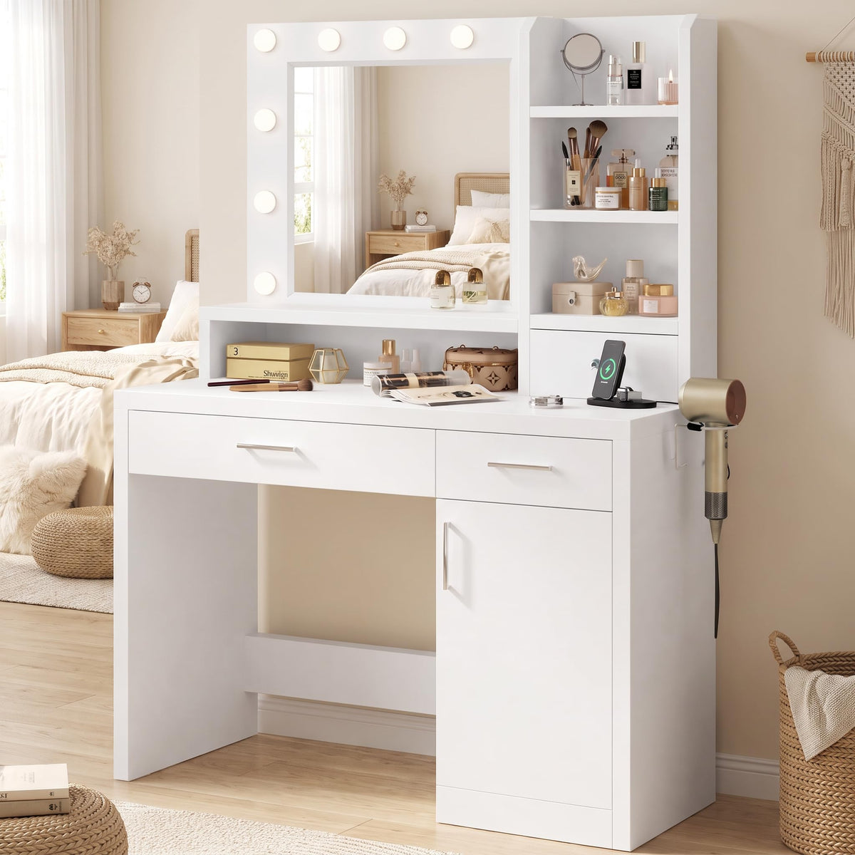 Makeup Vanity Desk with Mirror and Lights M7565