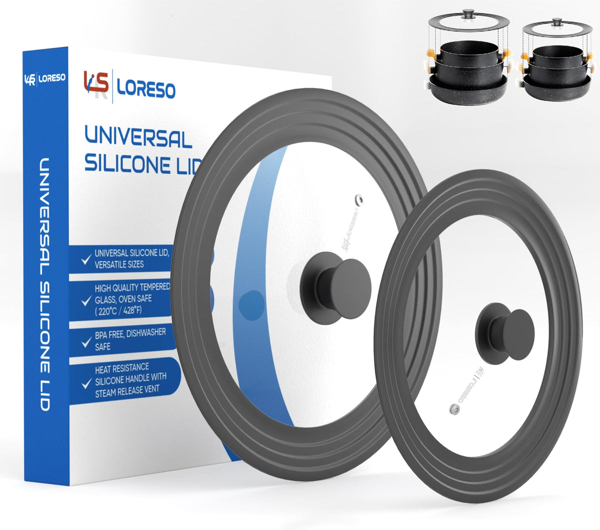 Universal Lid for Pots, Pans & Skillets, 7.5-11.5" R202666