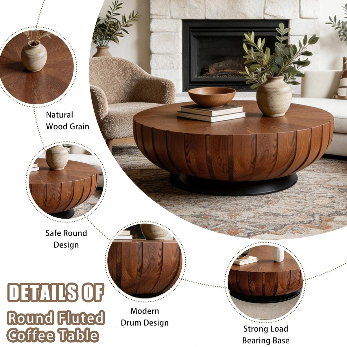 Mid-Century Round Coffee Table P98625