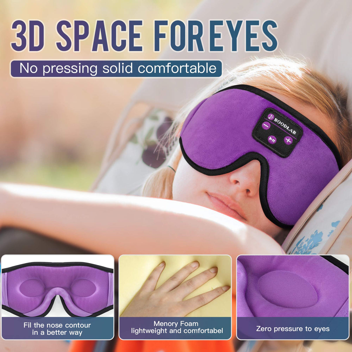 Sleep Mask with Bluetooth Headphones F3701