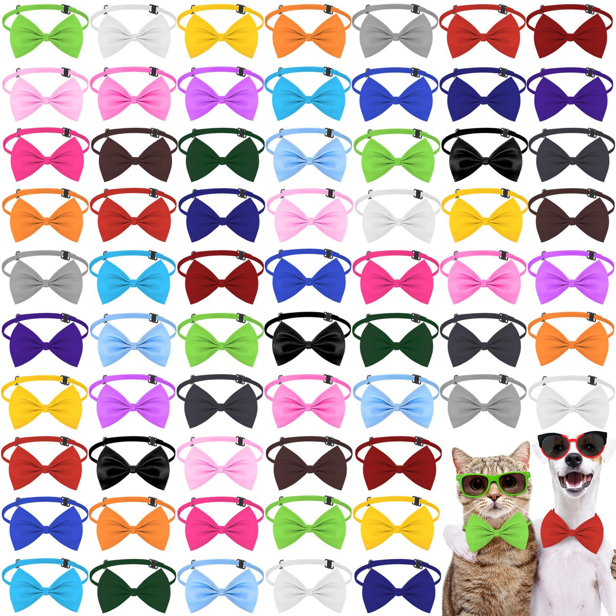 240 Pcs Dog Bow Ties with Adjustable Collar P160230