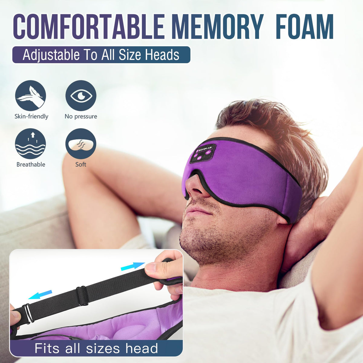 Sleep Mask with Bluetooth Headphones F3701