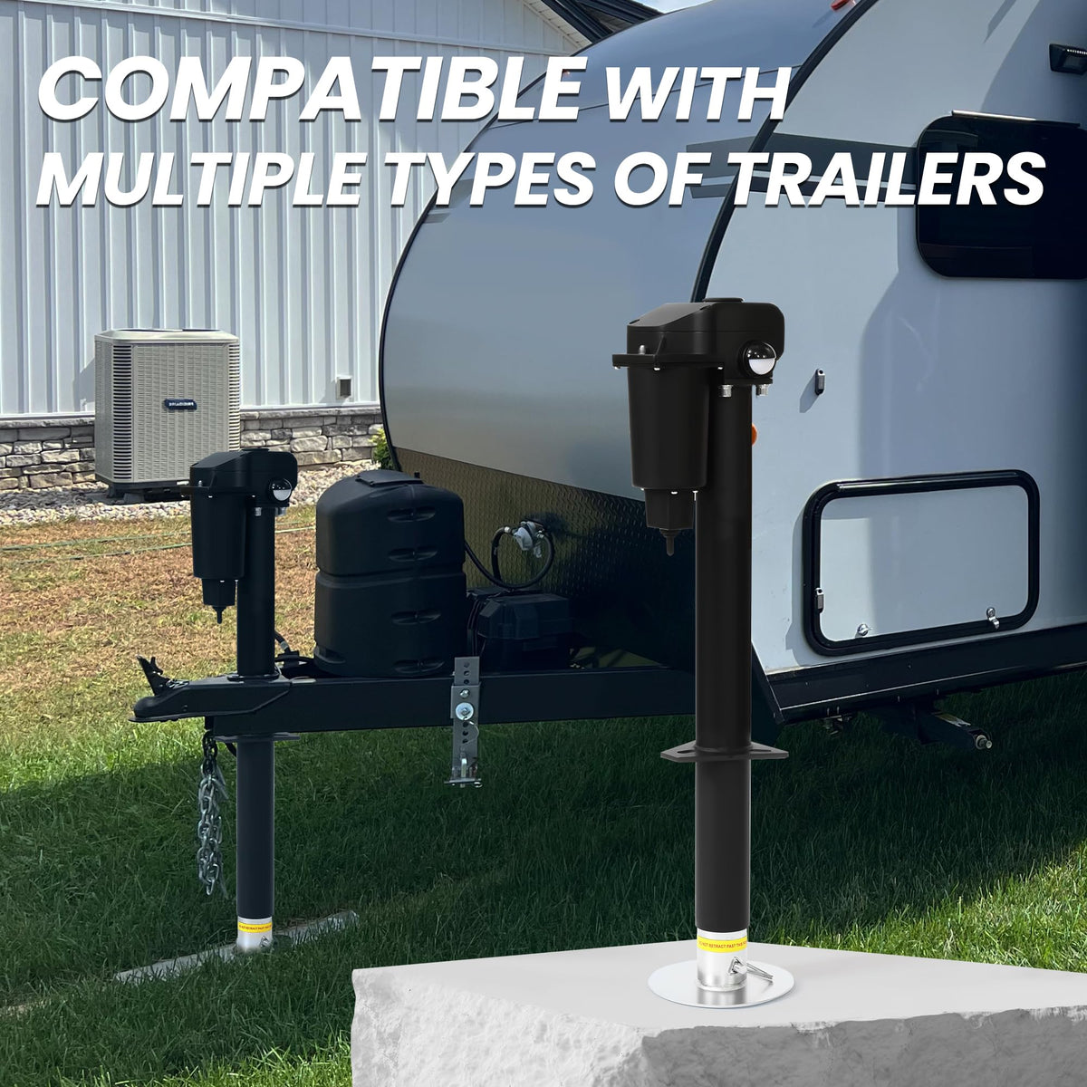 12V 3500lb Electric Tongue Jack with Drop Foot & LED Light X604131