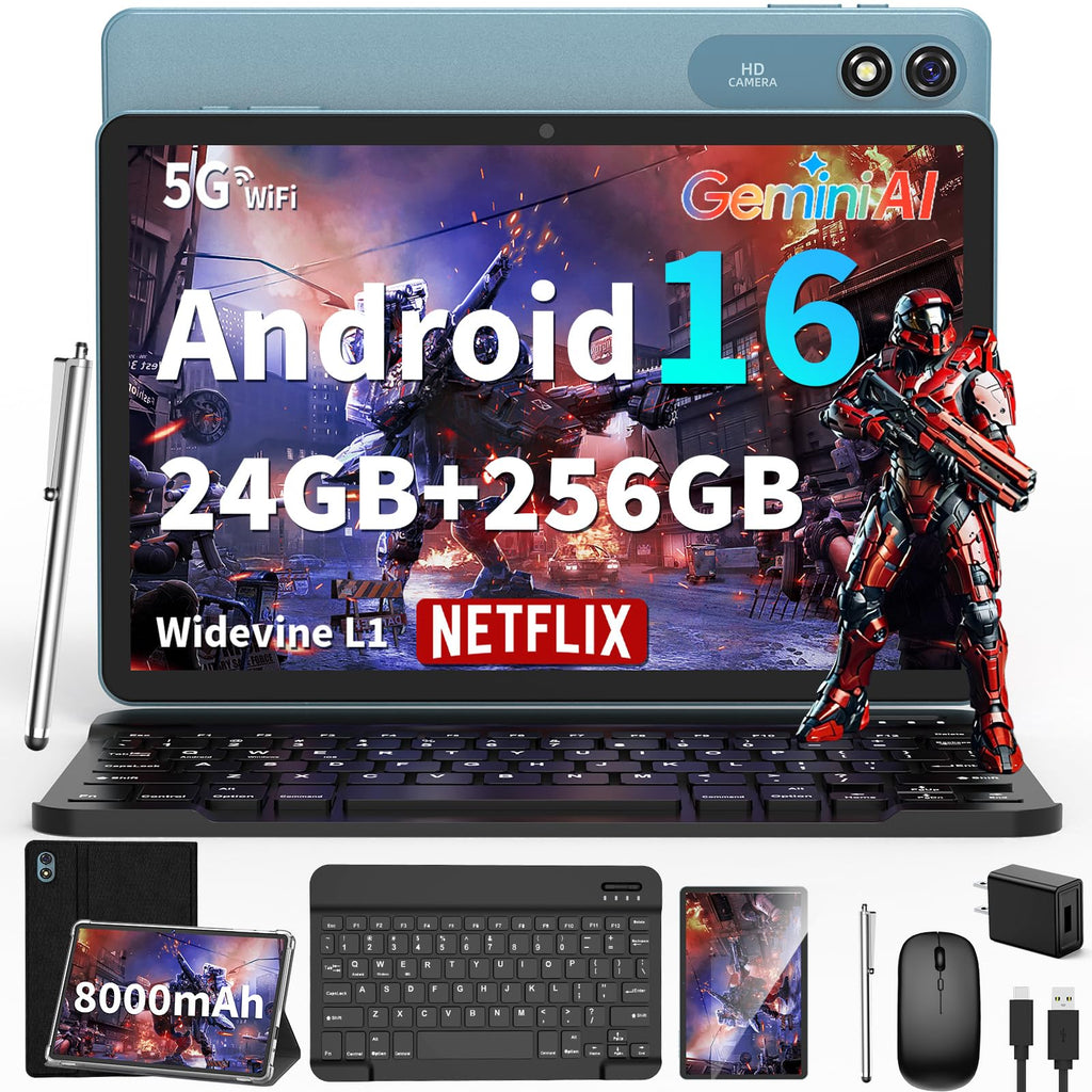 Android 16 Tablet 10 inch 32GB 256GB 2TB Expand Black A69586