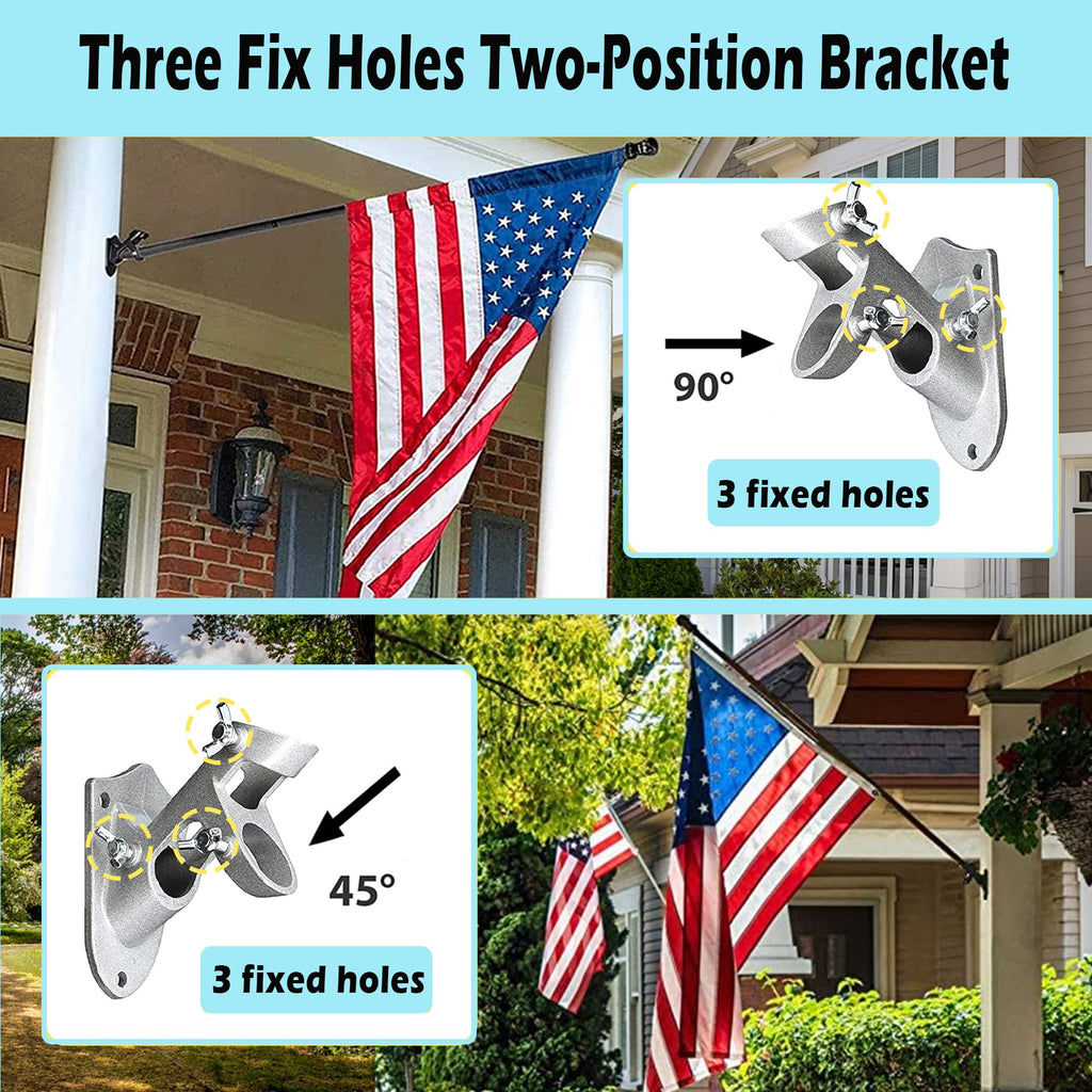 6FT Tangle Free Spinning Metal Flag Pole Kit with 3x5 Flag R79440