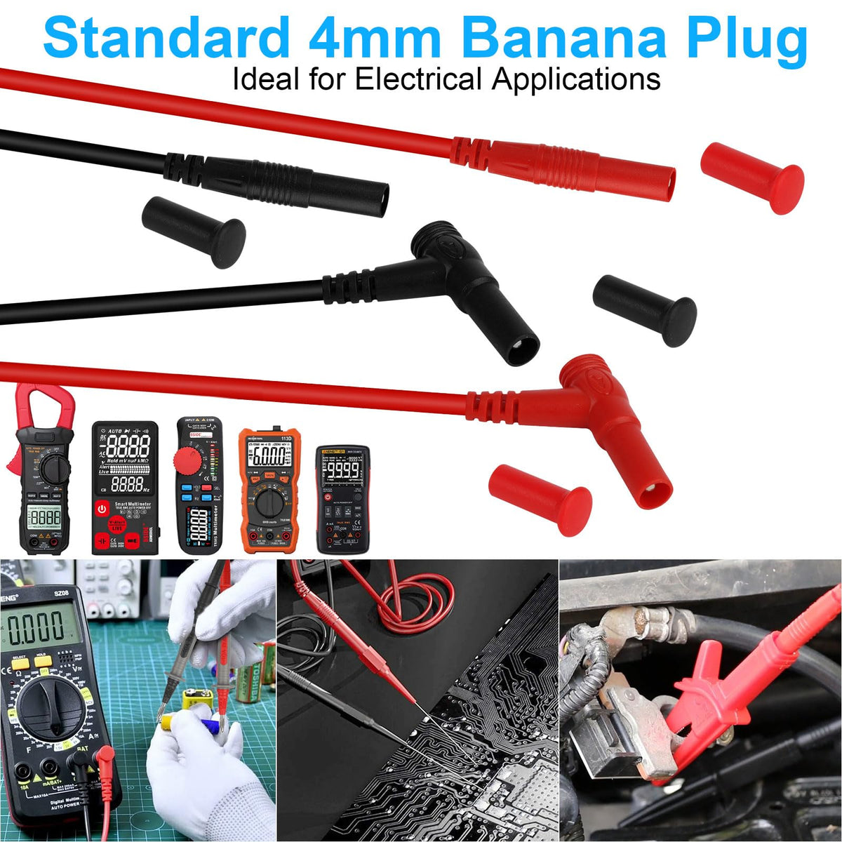 Silicone Multimeter Test Leads Kit J9634