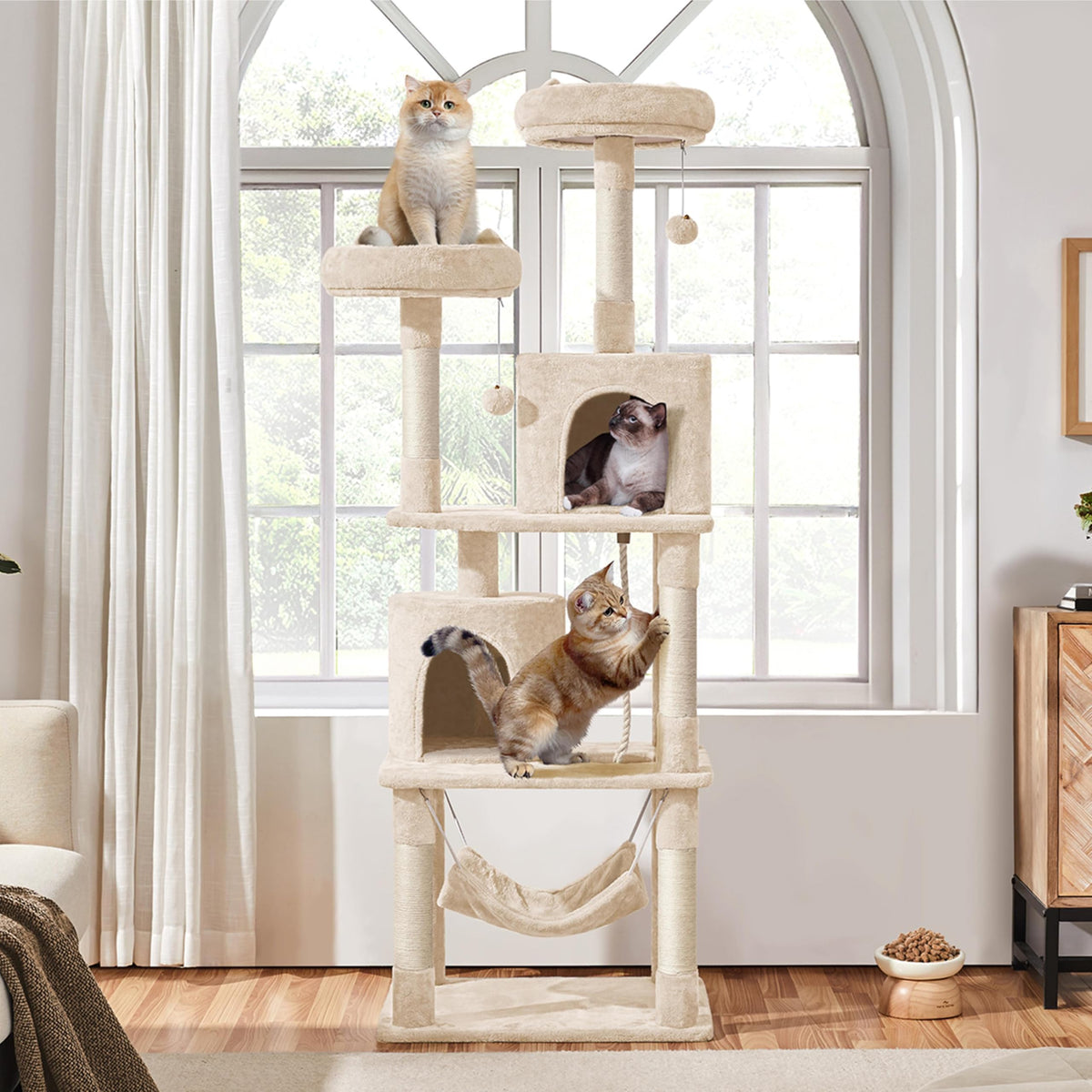 Beige 70.5in Multi-Level Cat Tree B504704