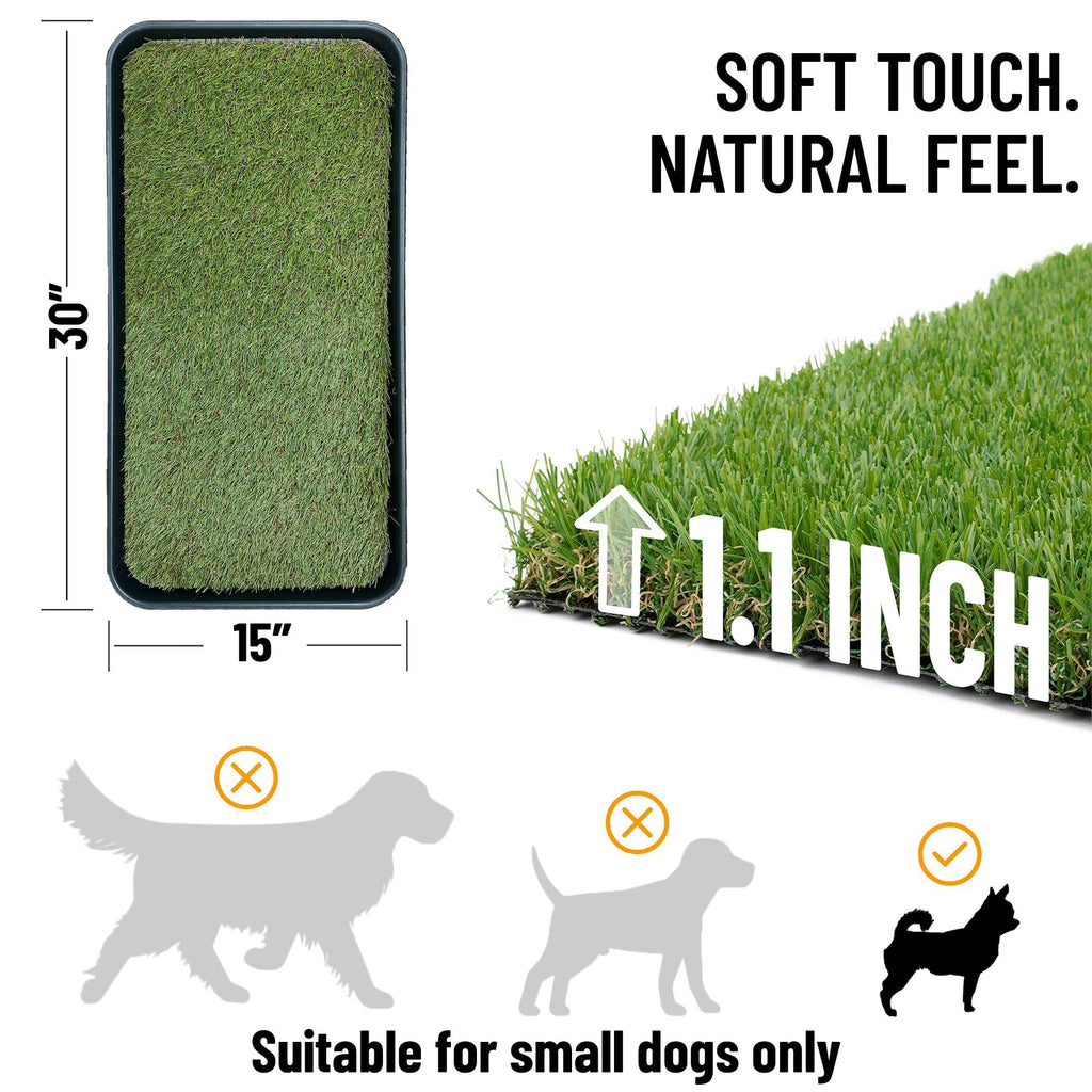 Artificial Grass Puppy Potty Training Pad with Tray 15" x 30" E44428