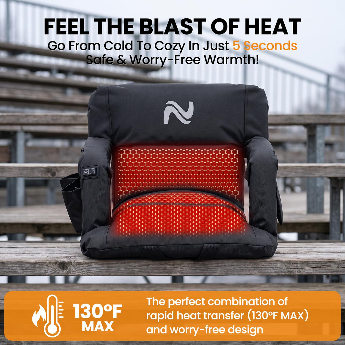 2 Pack Extra Thick Heated Stadium Seats O555