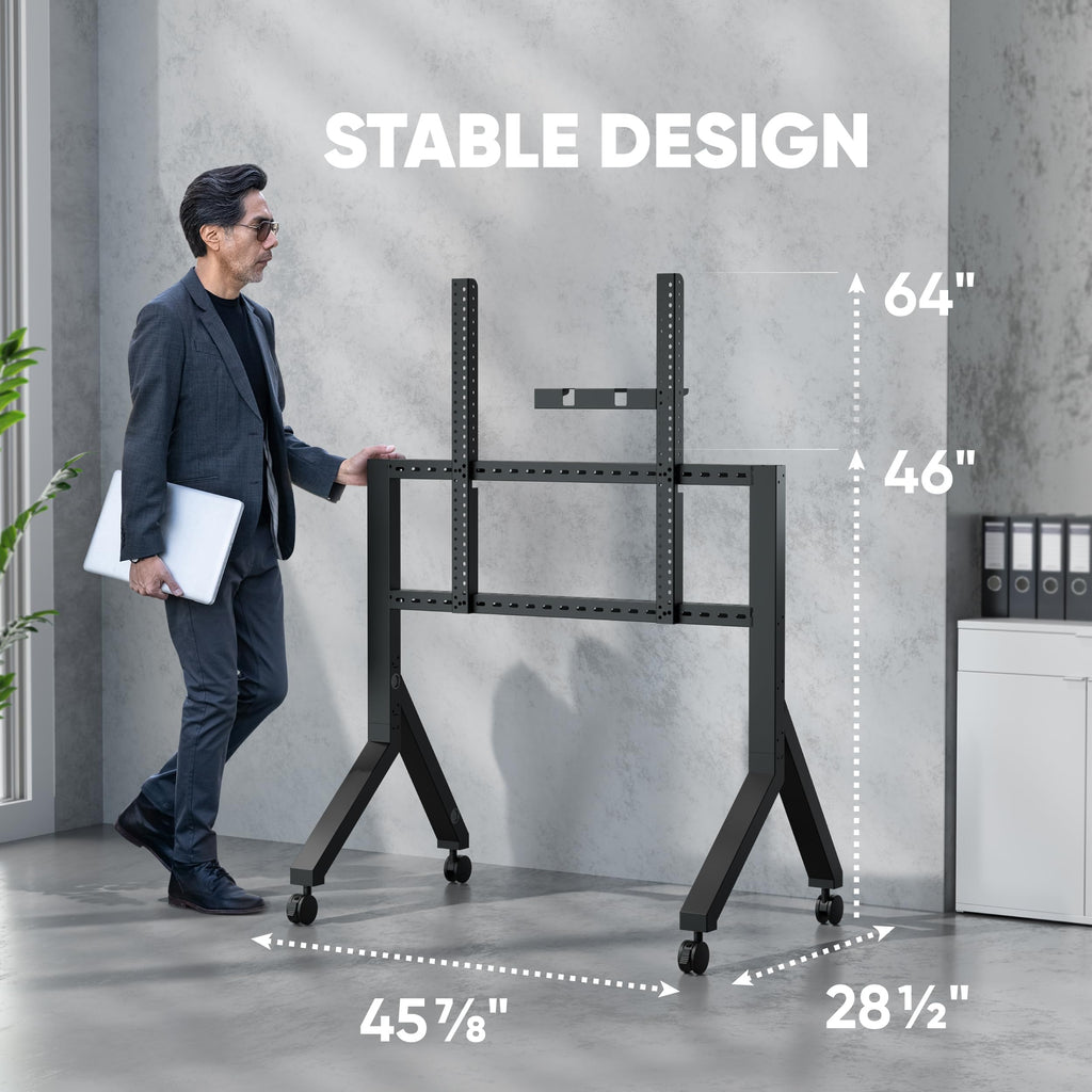 Mobile TV Stand on Wheels 70-110 Inch Black F389861
