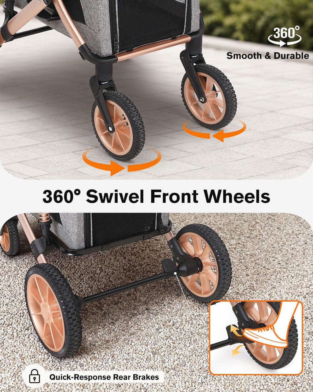 Double Pet Stroller with 2 Detachable Carriers T783479