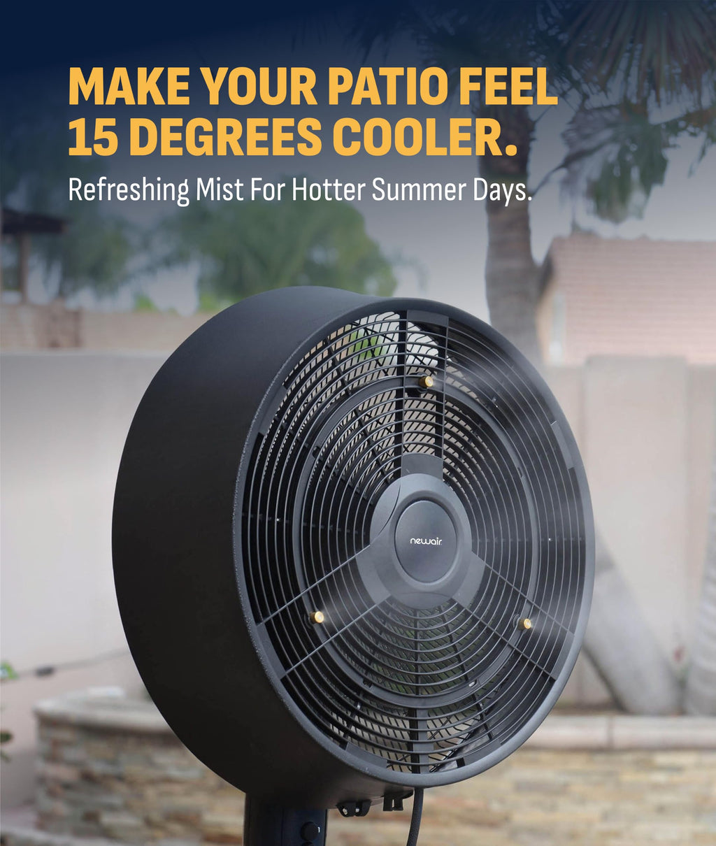 Outdoor Misting Pedestal Fan 1,600 CFM Oscillating 3 Speeds Z143740
