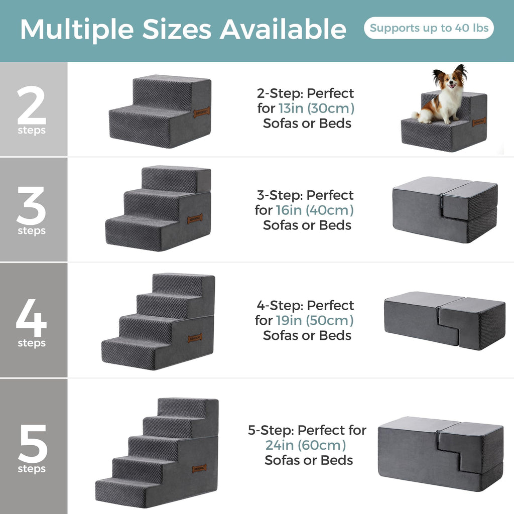 Detachable Non-Slip Grey Dog Stairs I1637
