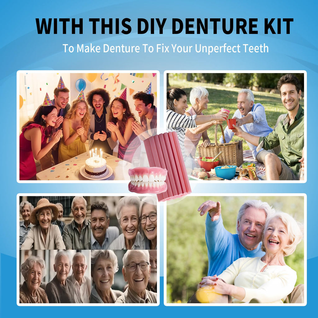 DIY Denture Kit Top & Bottom Fake Teeth F4157