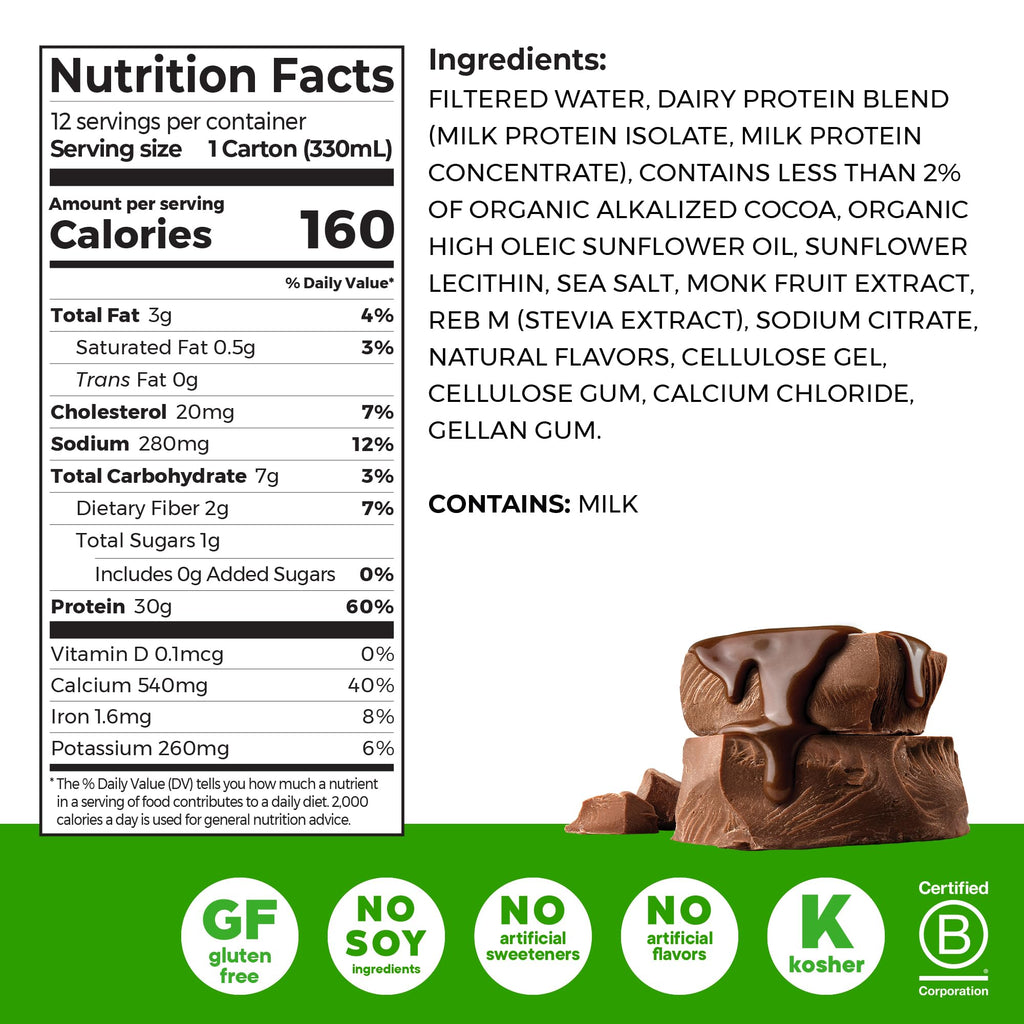 30g High Protein Shake Chocolate Fudge & Vanilla Bean 11 Fl Oz 2 Pack of 12 C40692