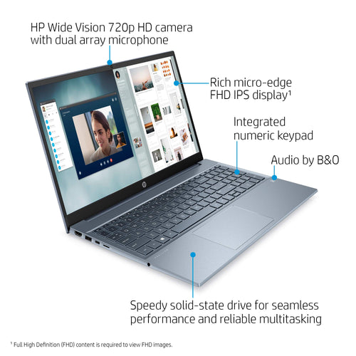 15.6" FHD Laptop AMD Ryzen 5 5500U 8GB 512GB SSD Windows 10 Horizon Blue K85884