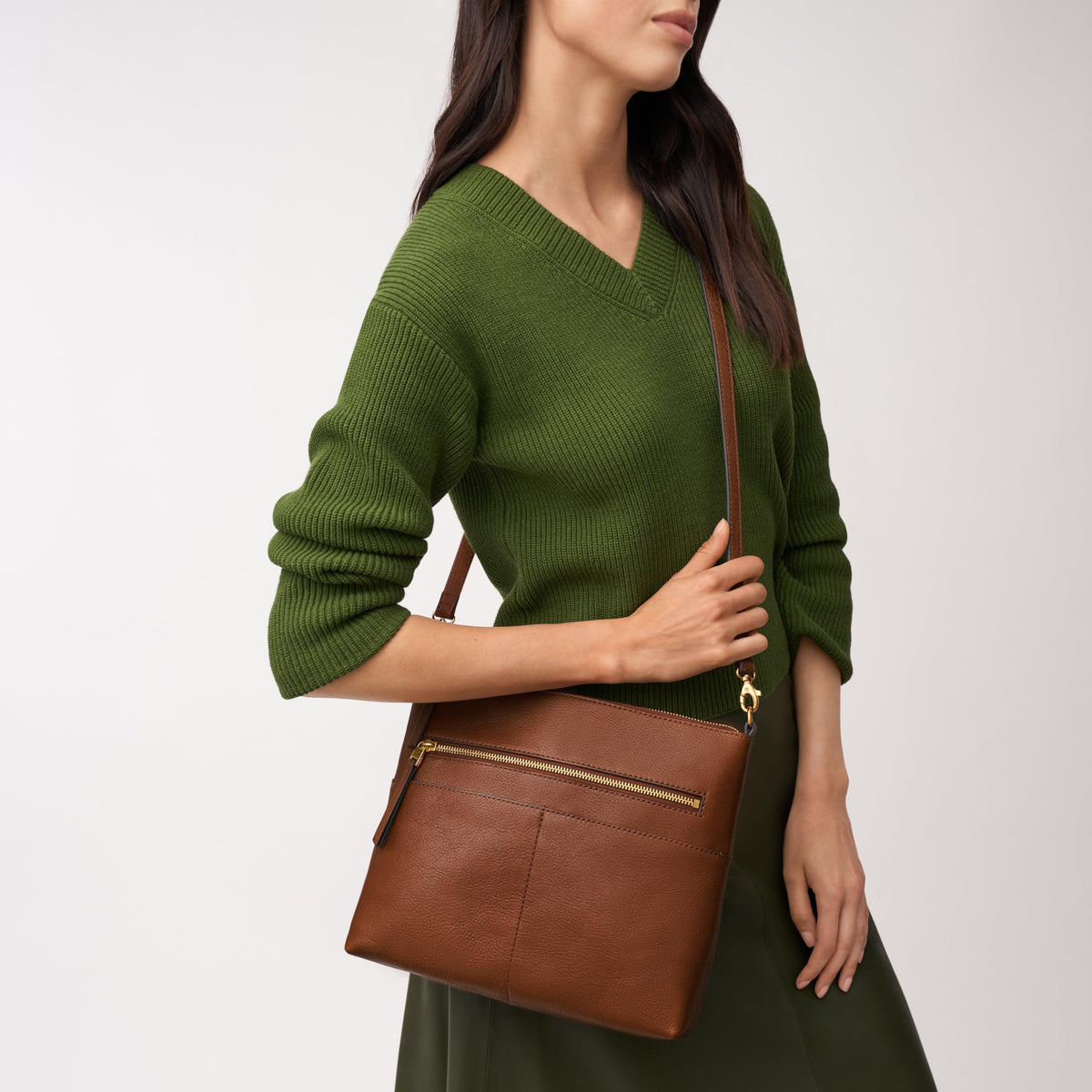 Leather Small Flap Crossbody Purse Handbag T9737